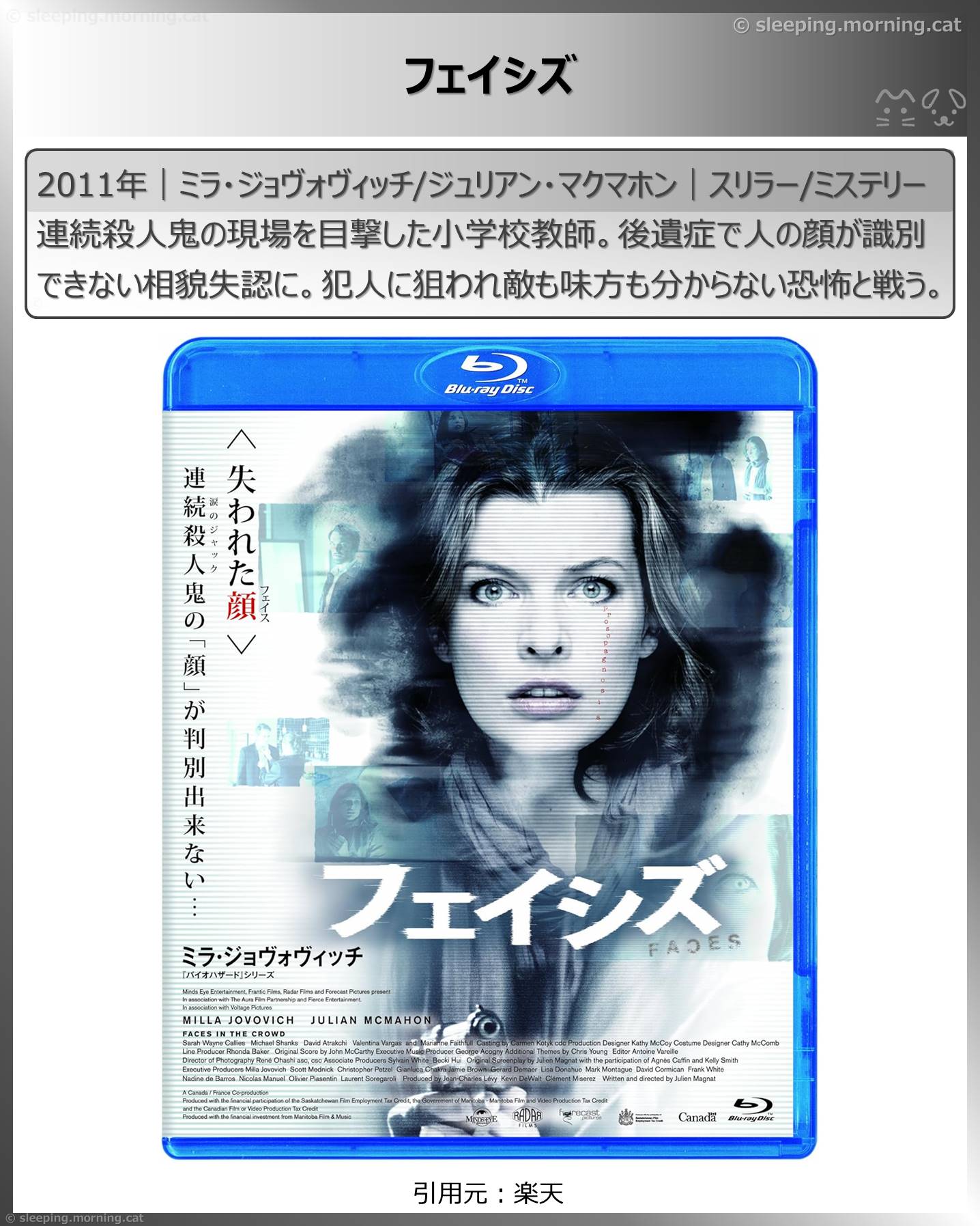 ミラ・ジョヴォヴィッチ：フェイシズ