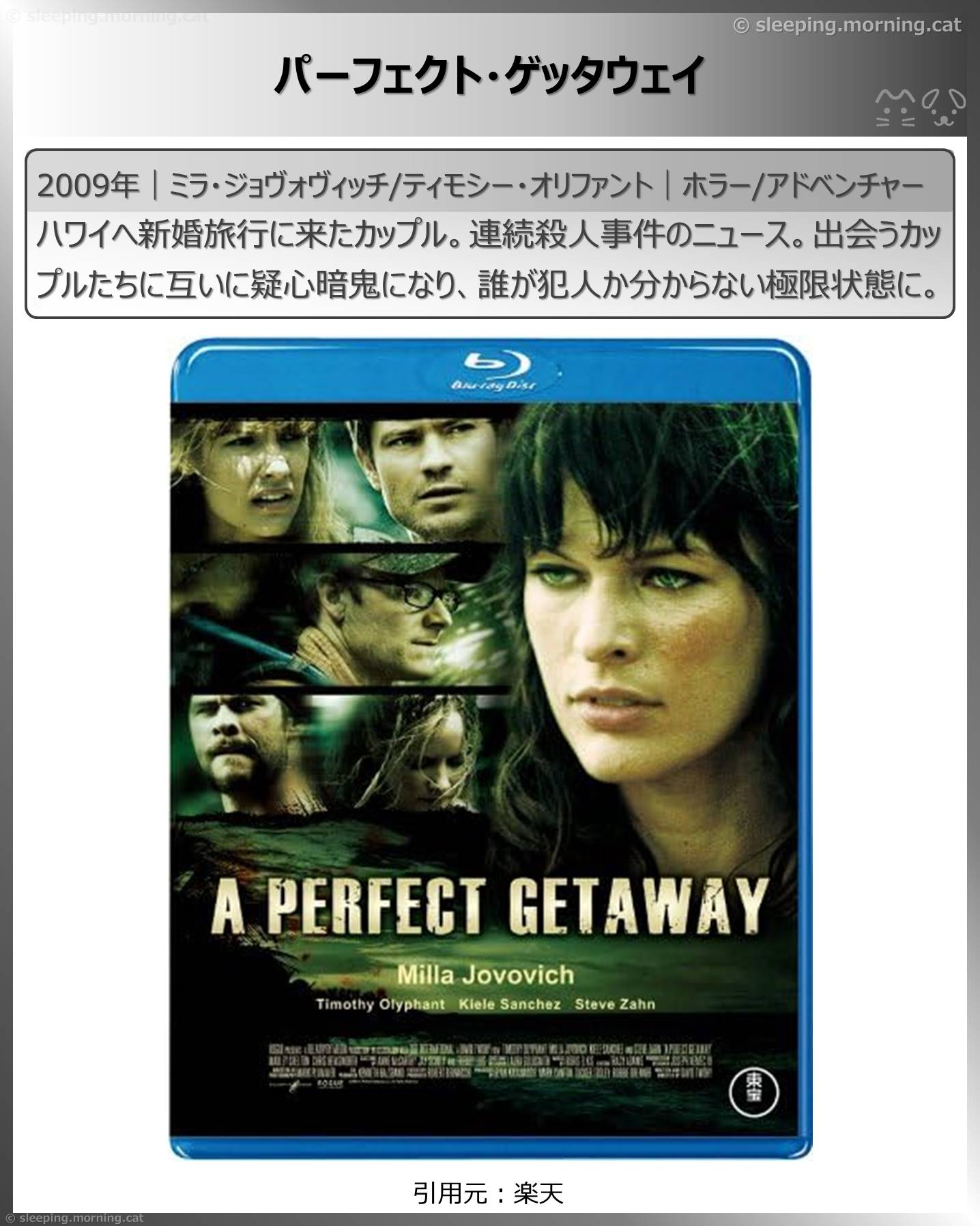 ミラ・ジョヴォヴィッチ：パーフェクト・ゲッタウェイ