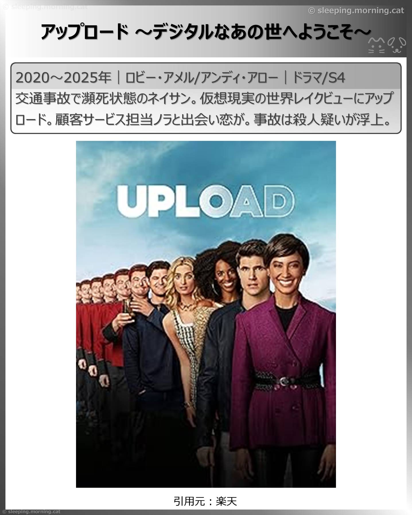 死後映画、死んでも死ねない映画：アップロード～デジタルなあの世へようこそ～