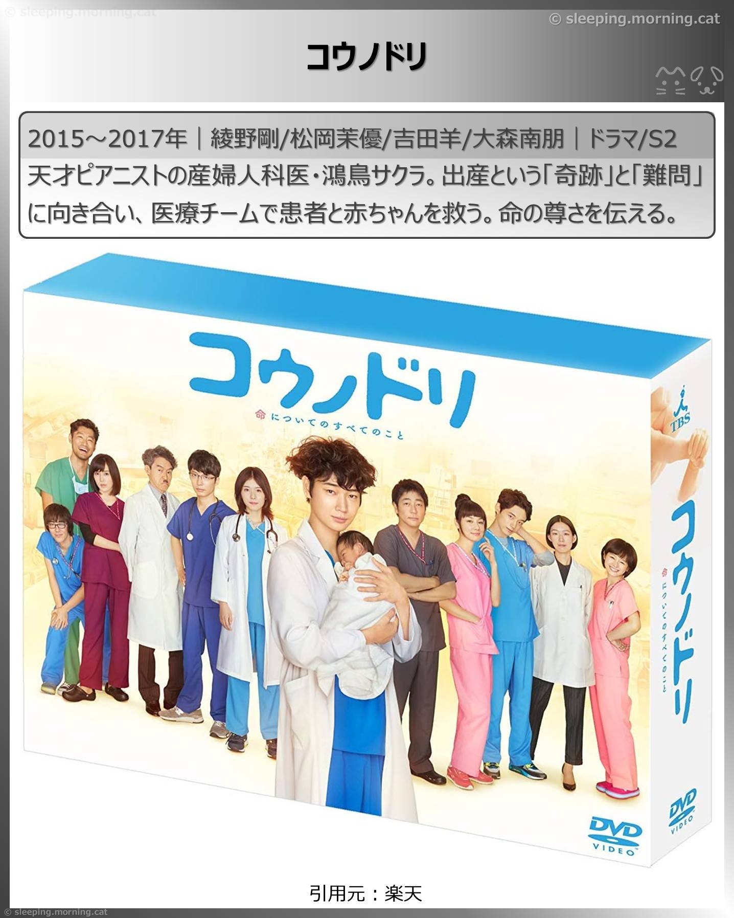 アマプラ見放題2025年10月国内ドラマ：コウノドリ