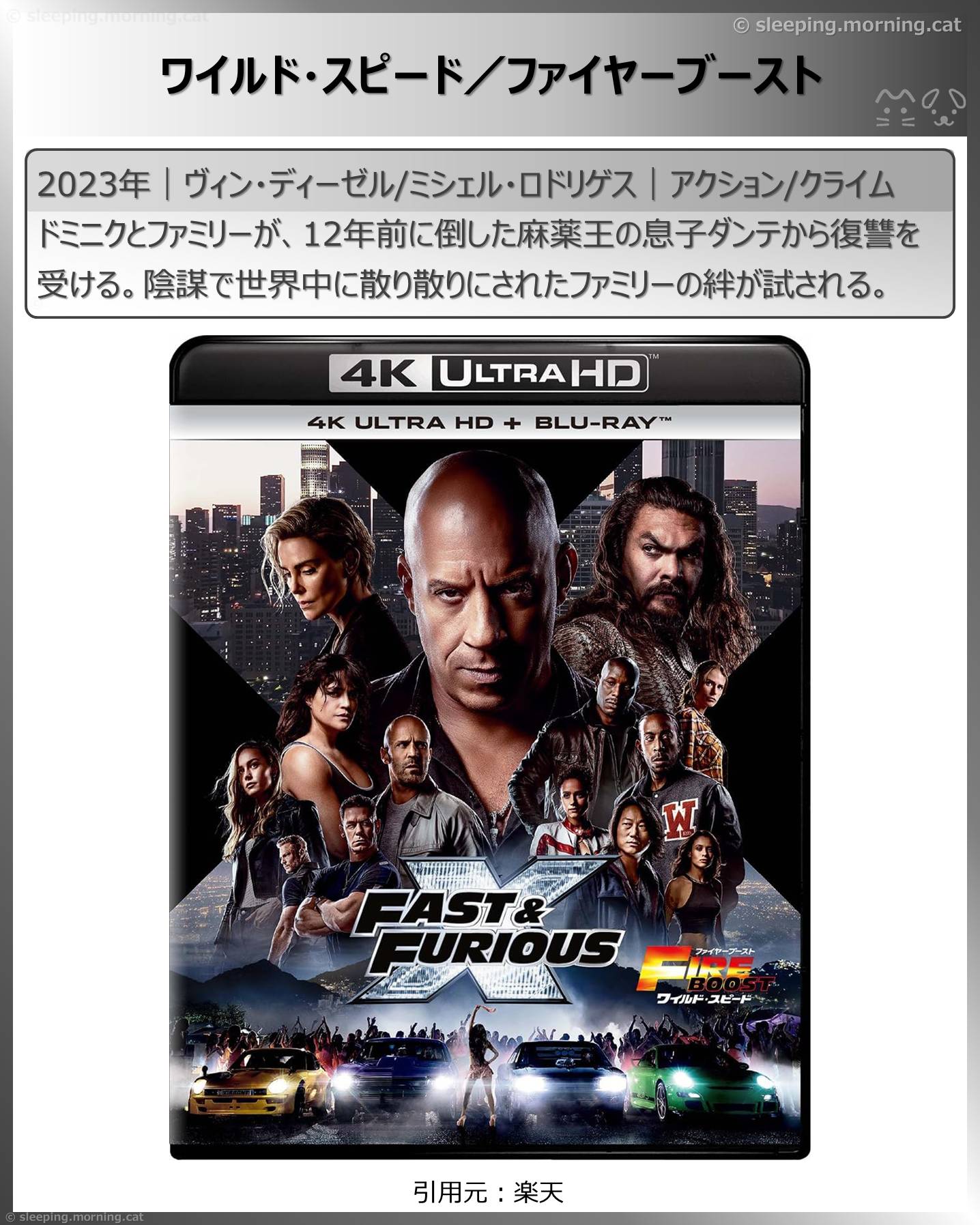 ヴィン・ディーゼル：ワイルド・スピード／ファイヤーブースト