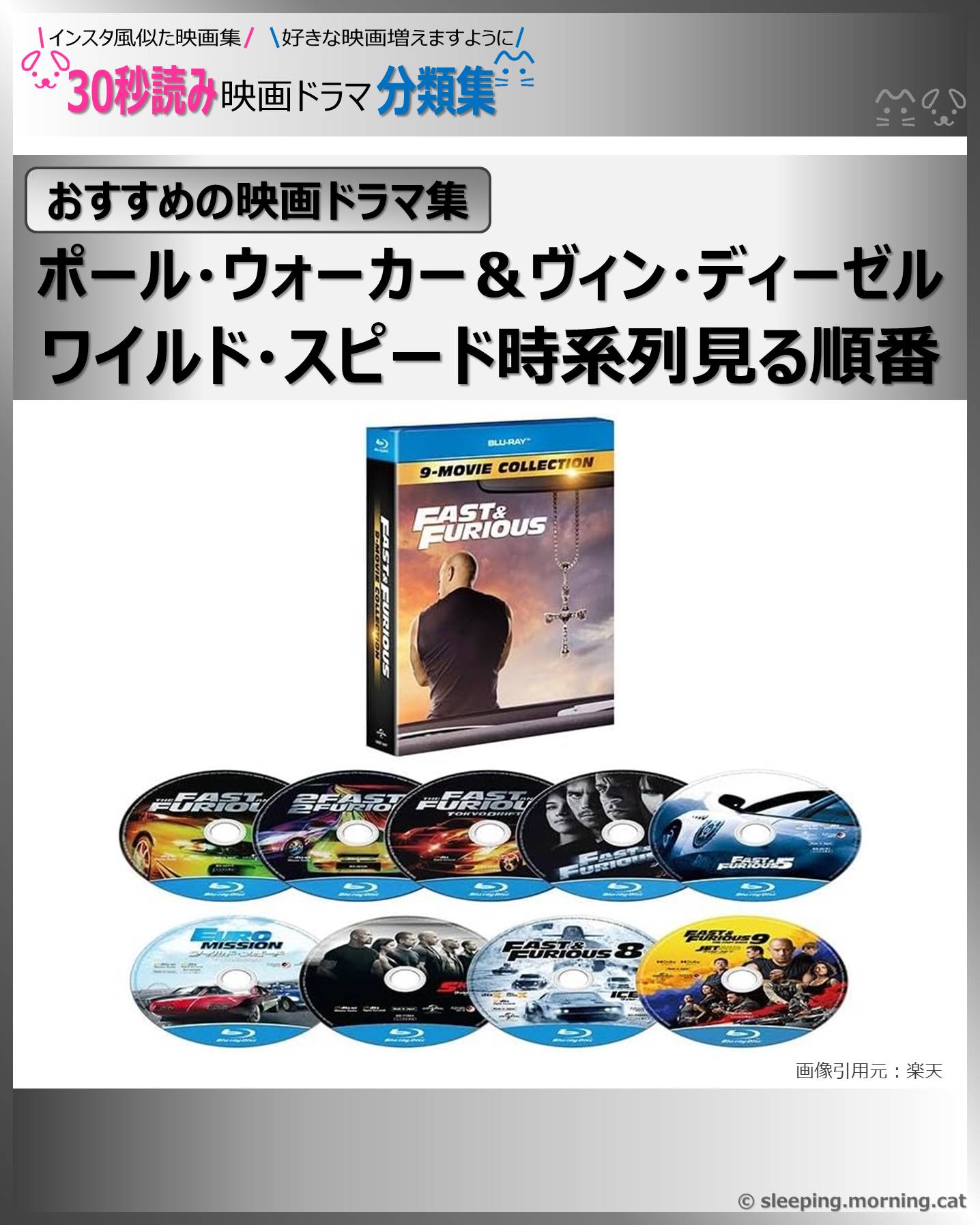表紙：ワイルド・スピード時系列見る順番