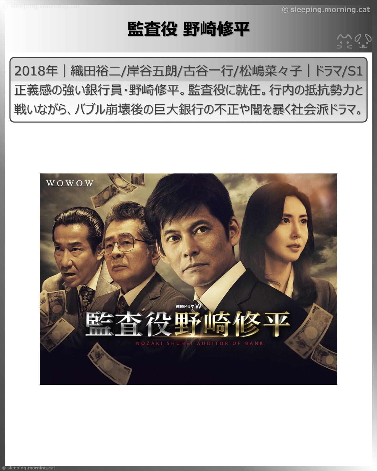 松嶋菜々子：監査役 野崎修平