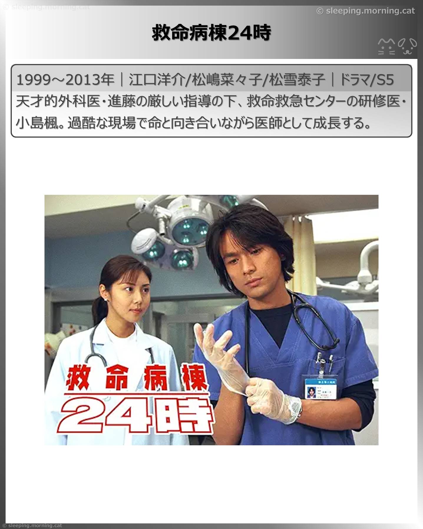 松嶋菜々子：救命病棟24時