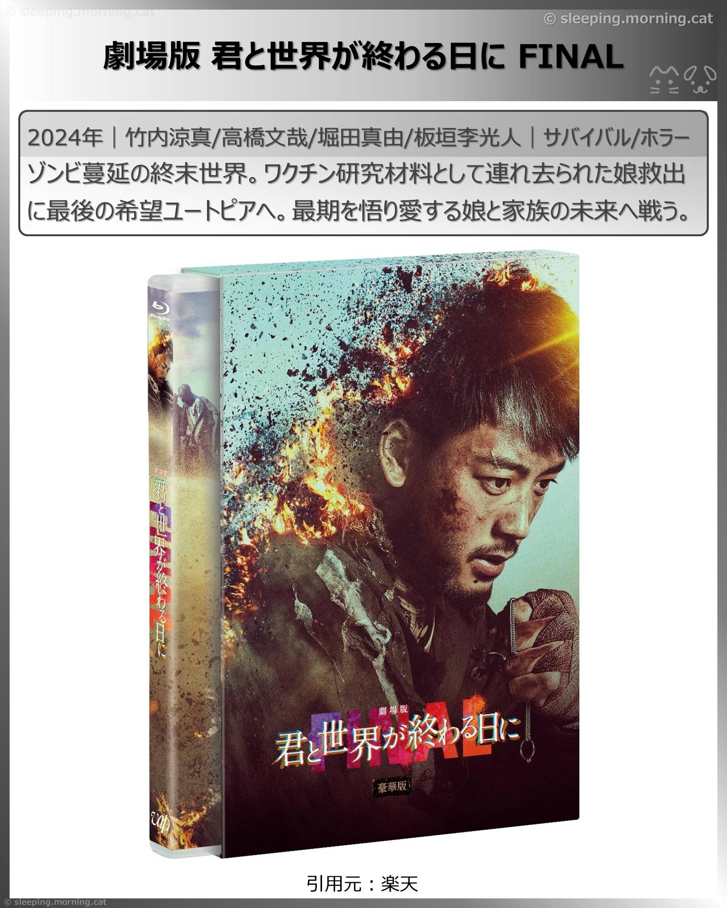 竹内涼真：劇場版 君と世界が終わる日に FINAL