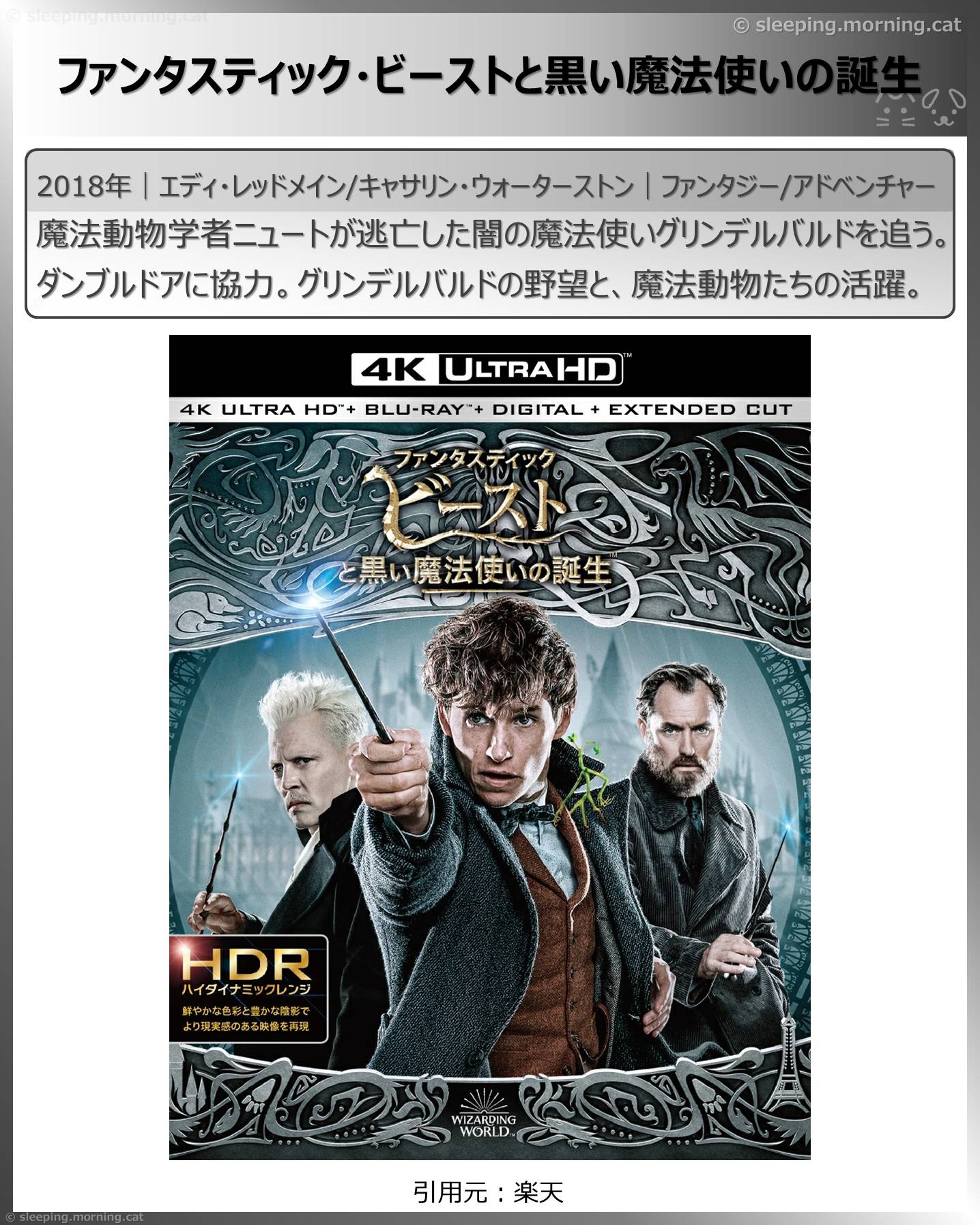 エディ・レッドメイン：ファンタスティック・ビーストと黒い魔法使いの誕生