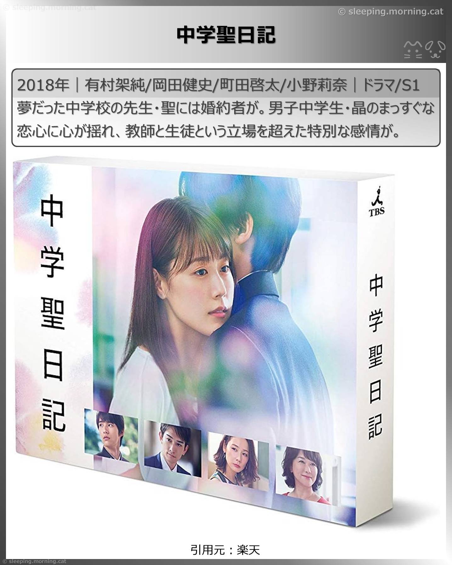 アマプラTBSドラマ7月も一挙配信：中学聖日記
