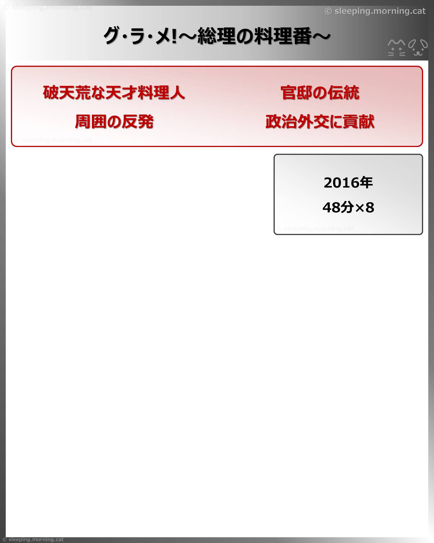 グ・ラ・メ!～総理の料理番～