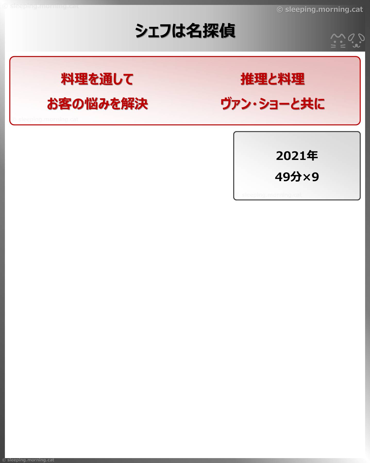 シェフは名探偵