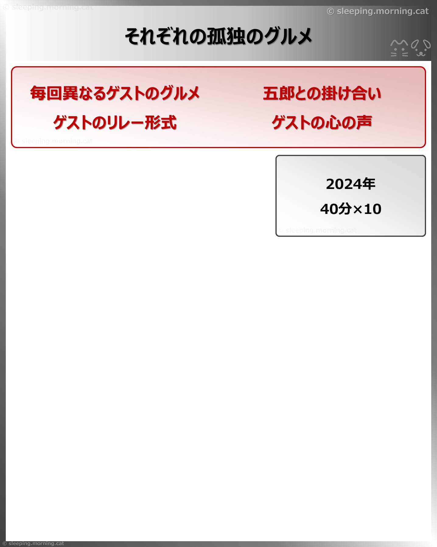 それぞれの孤独のグルメ