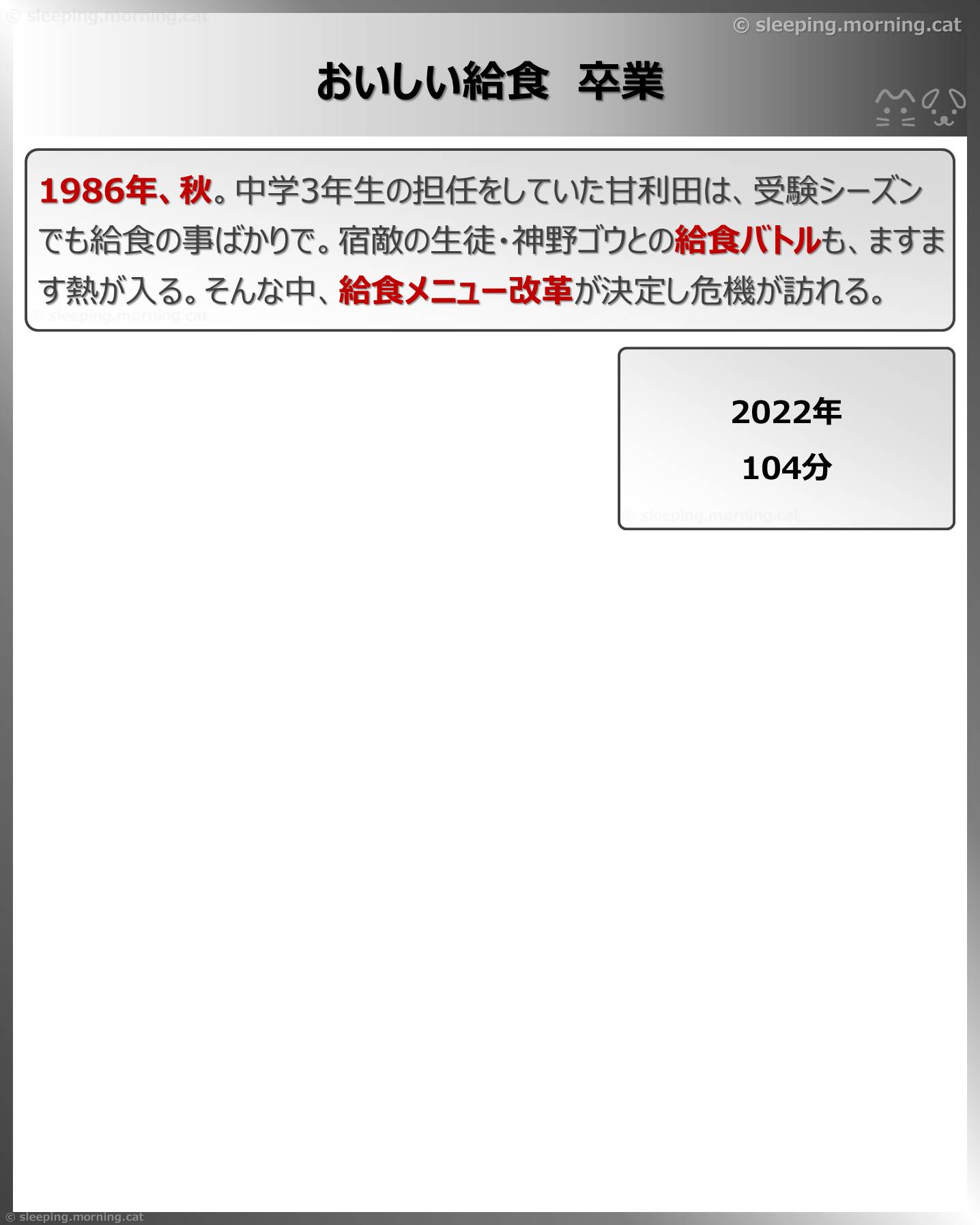 おいしい給食卒業