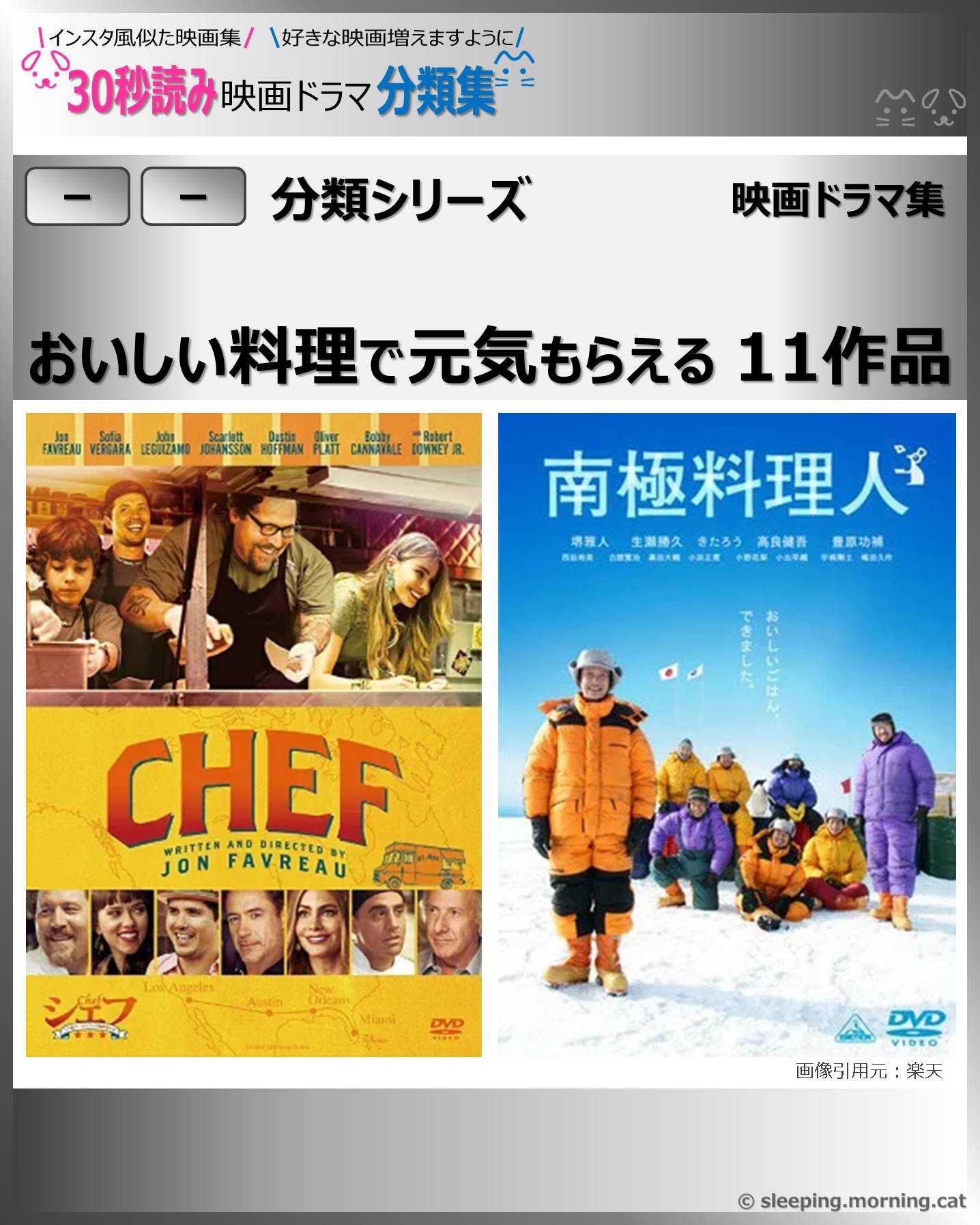 タイトル：【分類シリーズ】おいしい料理で元気もらえる　11作品
