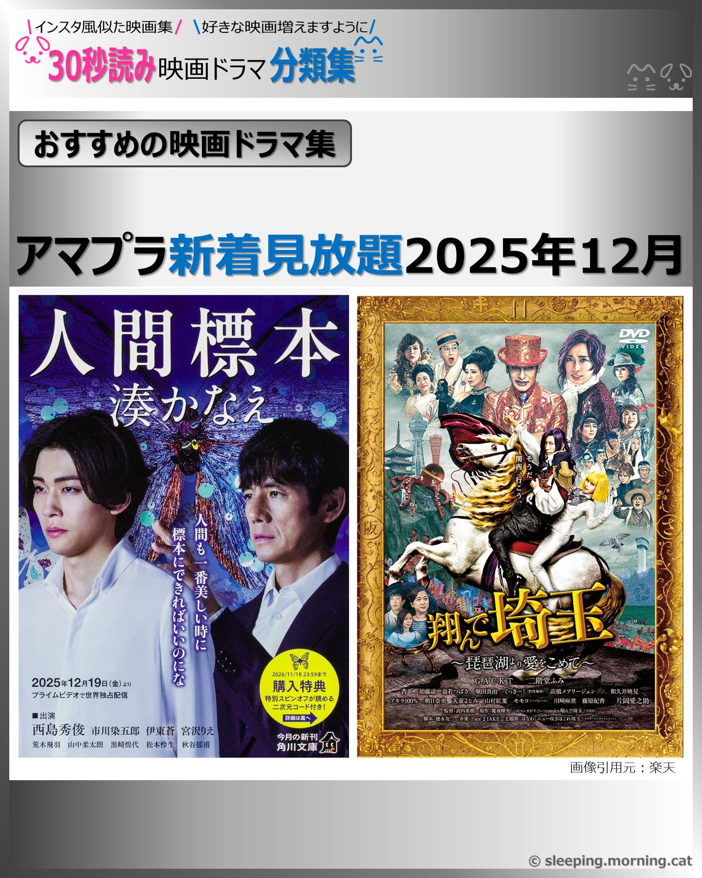 アマプラ新着見放題2025年12月【おすすめの映画ドラマ集】